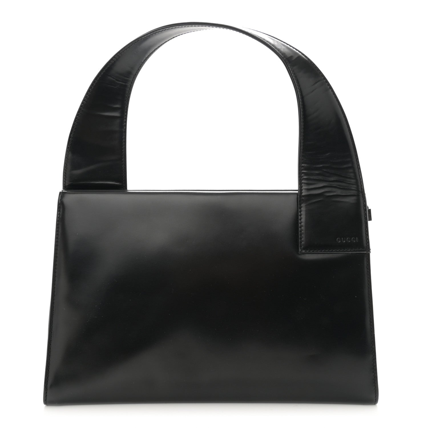 Gucci Shiny Calfskin Shoulder Bag Black 1 of 12