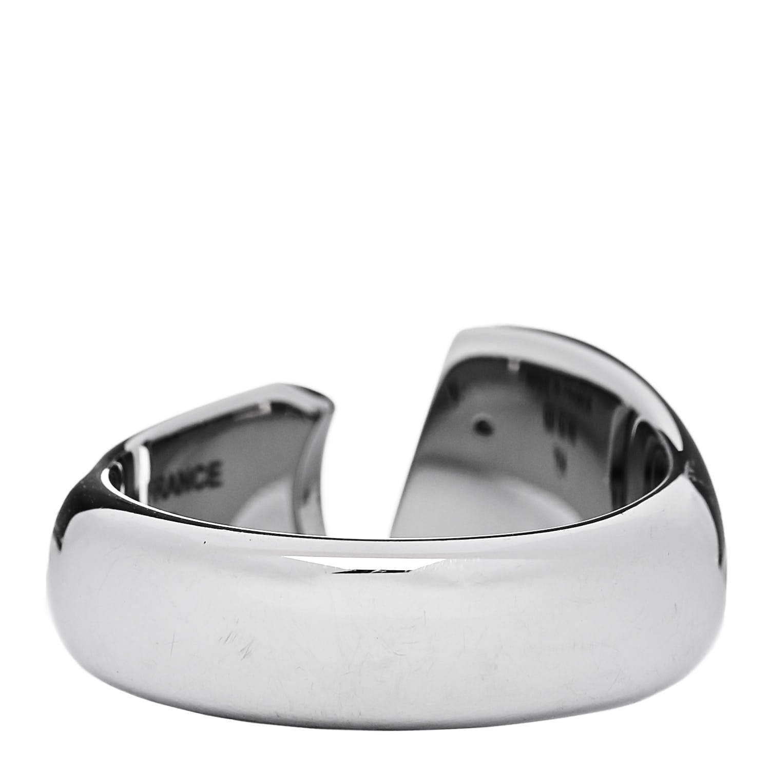 Hermes Stainless Steel Mens Carrousel Ring 64 Black 3 of 6