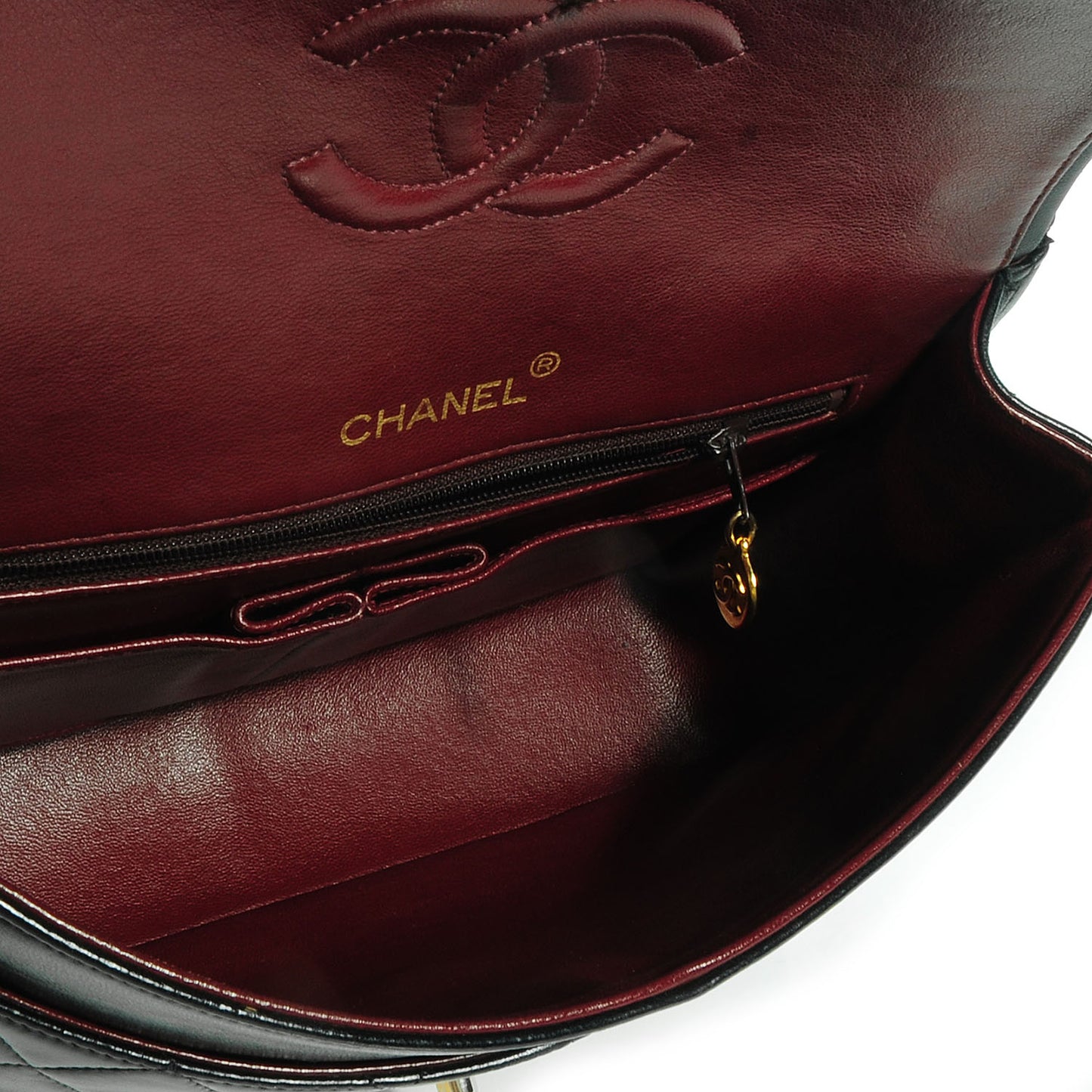 Lambskin Medium Double Flap Black