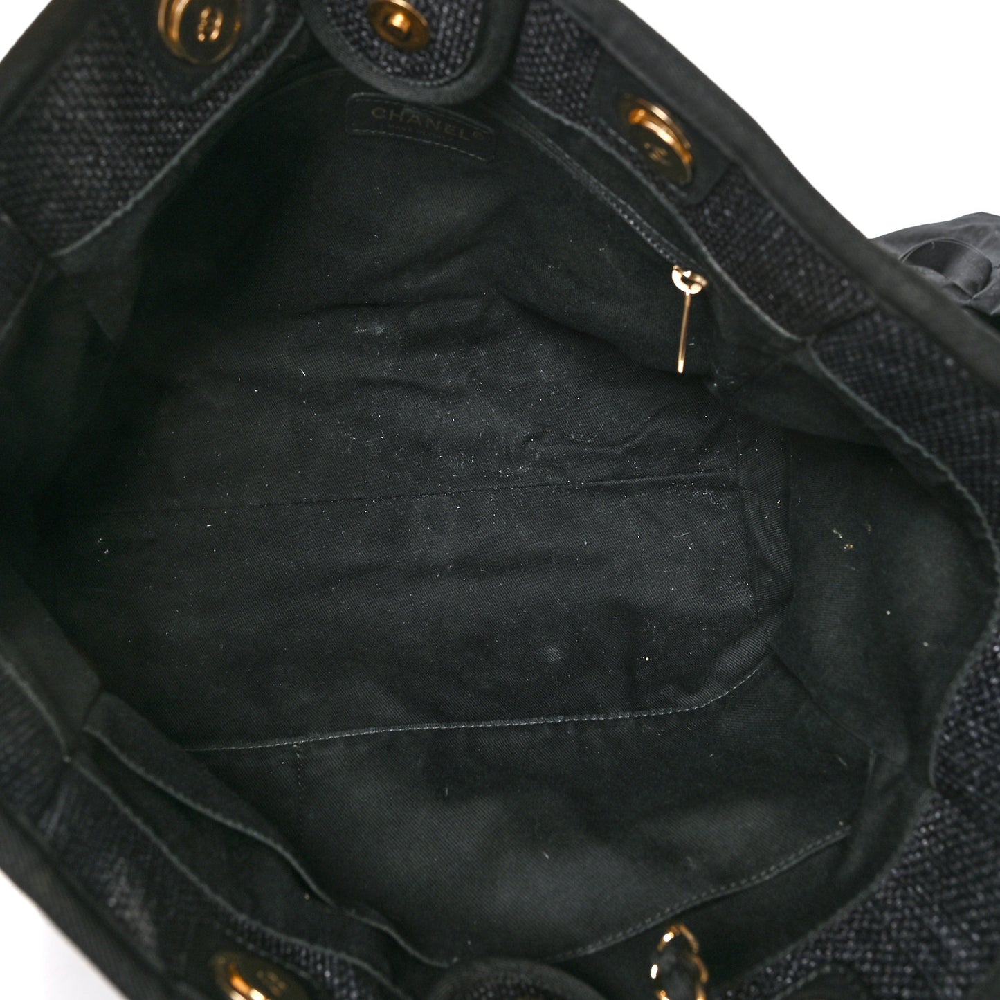 Woven Straw Raffia Small Deauville Tote Black