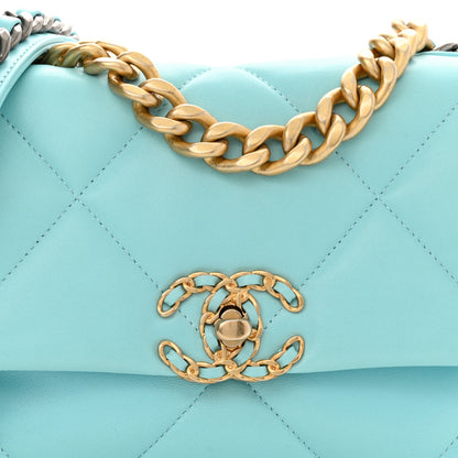 Chanel Lambskin Quilted Medium Chanel 19 Flap Light Blue 8 of 10