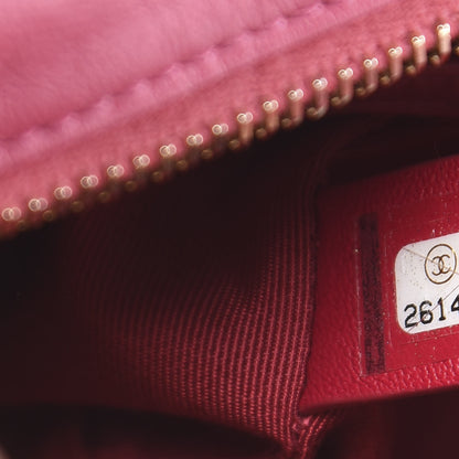Chanel Aged Calfskin Chevron Quilted Small Gabrielle Hobo Dark Pink 6 of 9
