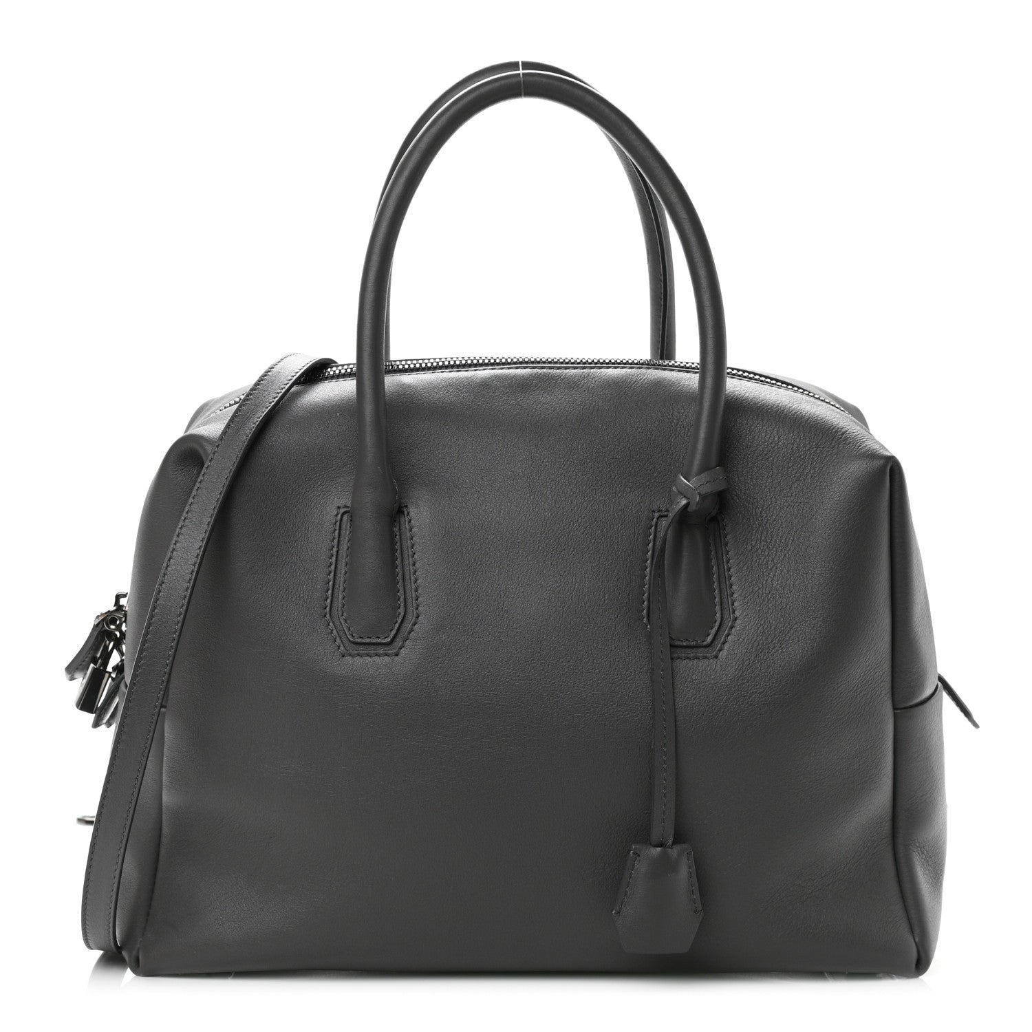 MCM Calfskin Boston Bag Grey 1 of 15