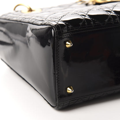 Christian Dior Patent Cannage Medium Lady Dior Black 7 of 11
