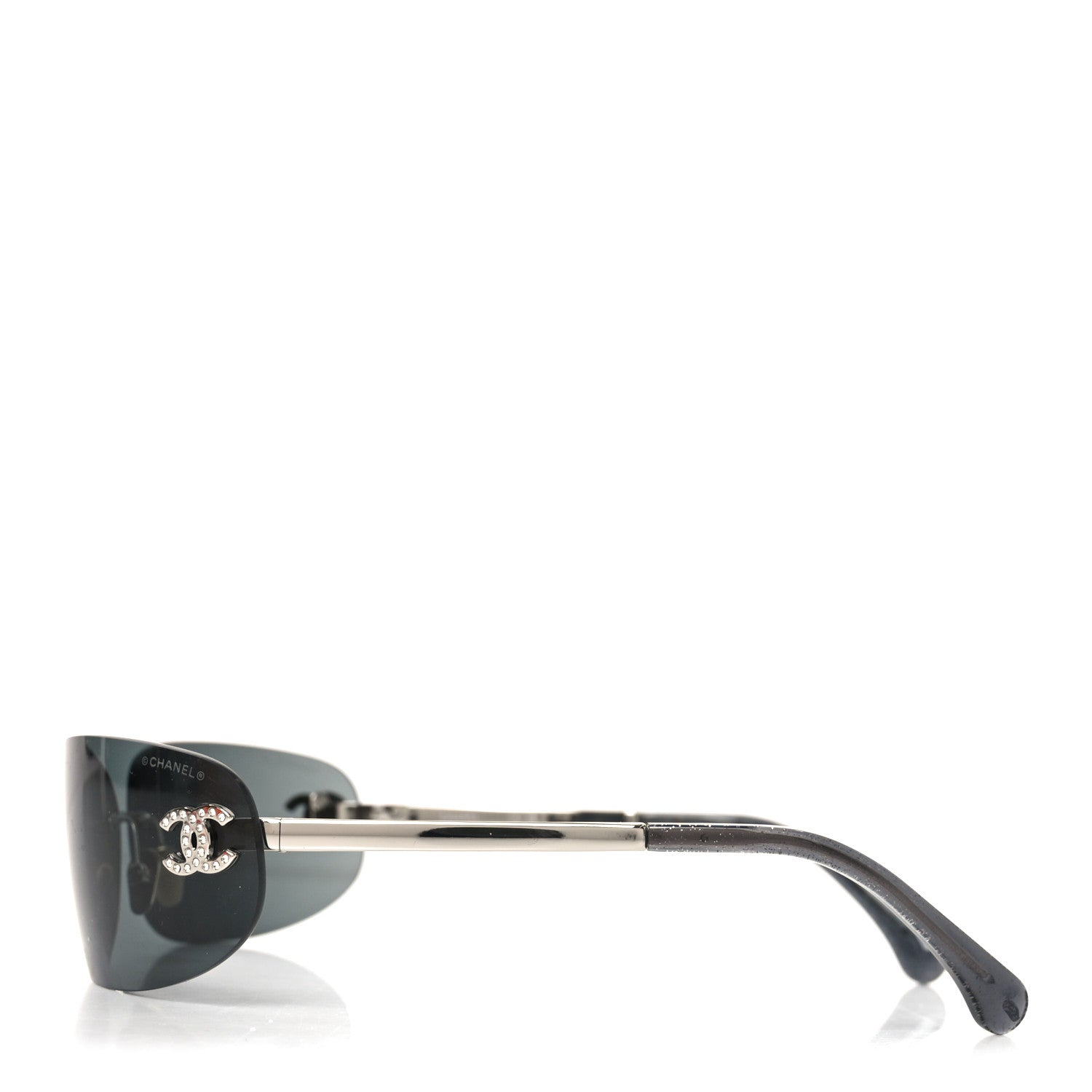 Chanel Metal Crystal CC Oval Sunglasses 71560 Black 3 of 7