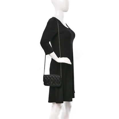 Chanel Caviar Quilted Flap Phone Holder With Chain Black 2 of 11