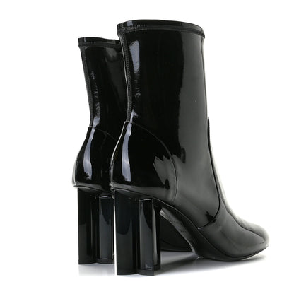 Louis Vuitton Patent Silhouette Ankle Boots 38.5 Black 4 of 12