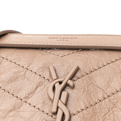 Saint Laurent Crinkled Calfskin Matelasse Monogram Baby Niki Chain Satchel Light Taupe 8 of 10