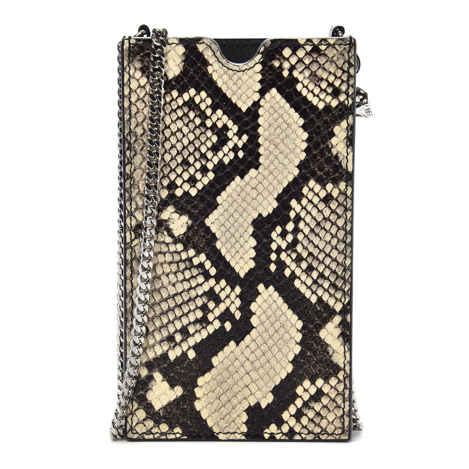 Alexander McQueen Snakeskin Embossed Calfskin Chain Crossbody Brown 1 of 6