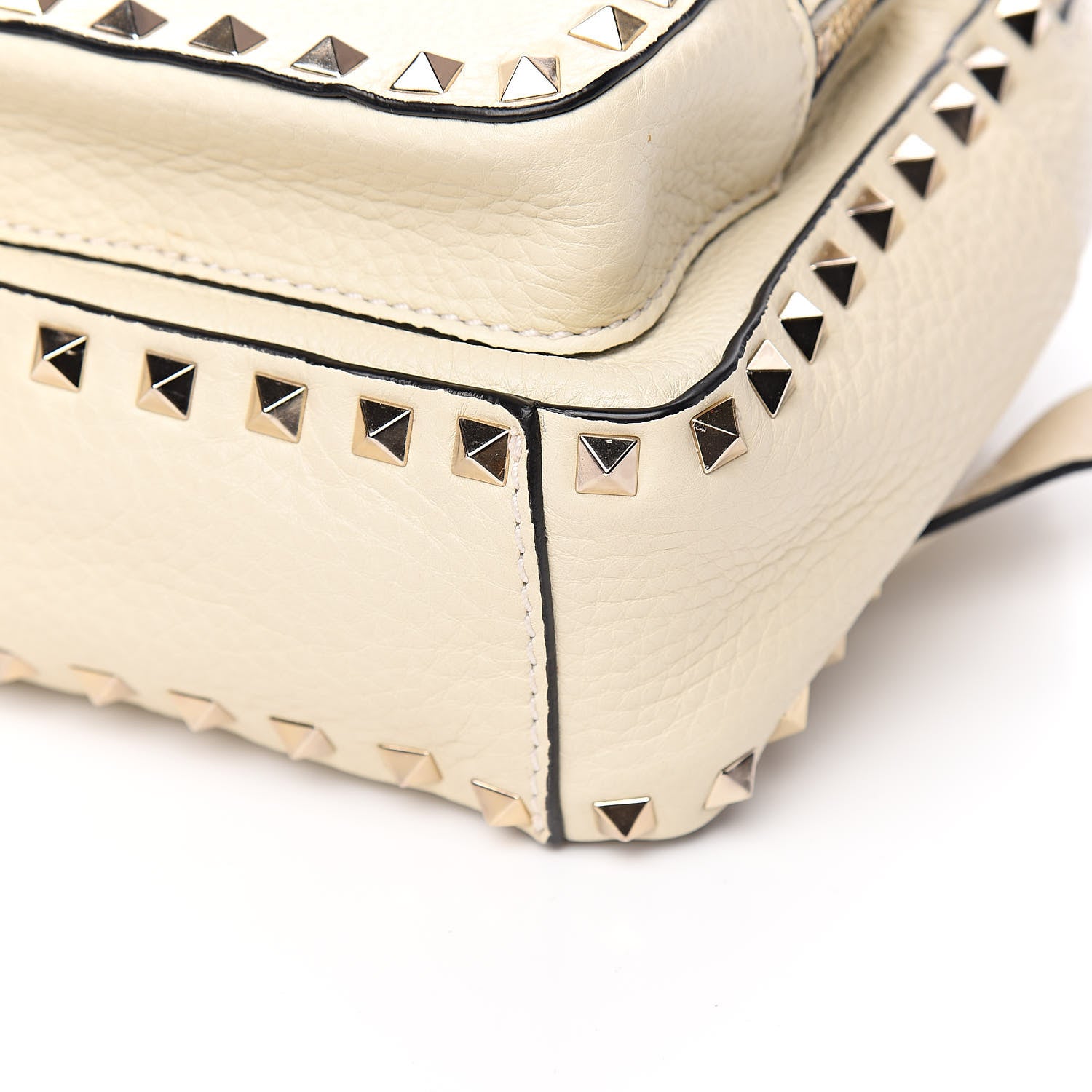Valentino Garavani Pebbled Calfskin Mini Rockstud Backpack Ivory 8 of 9