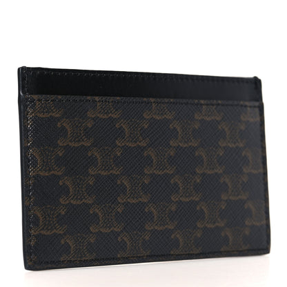 Celine Triomphe Canvas Card Holder Black 3 of 7