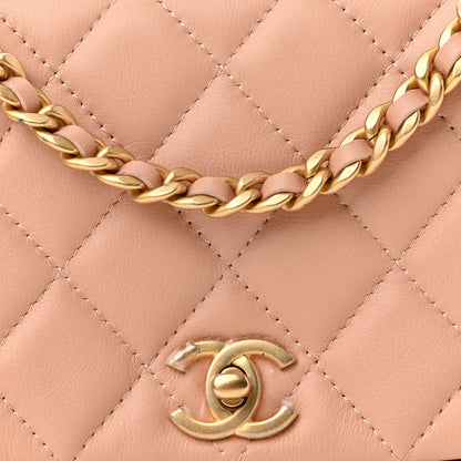 Chanel Calfskin Quilted Coco Mail Clutch With Chain Light Pink 9 of 12