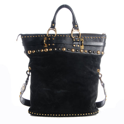Gucci Suede Leather Large Babouska Shoulder Tote Black 1 of 8