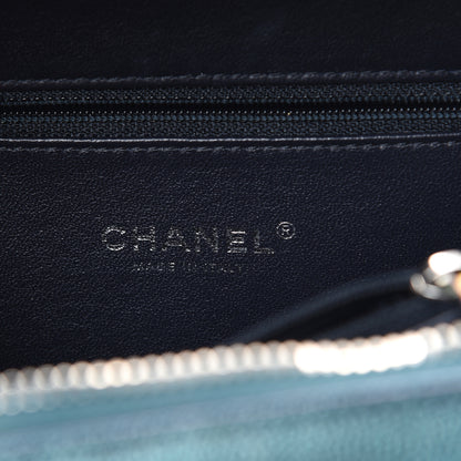 Chanel Iridescent Caviar Quilted Medium CC Filigree Vanity Case Dark Turquoise 5 of 10