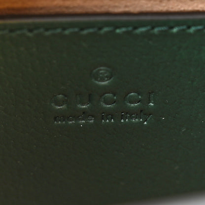 Gucci Textured Dollar Calfskin Web Mini Diana Tote Bag Vintage Green Pink 6 of 11