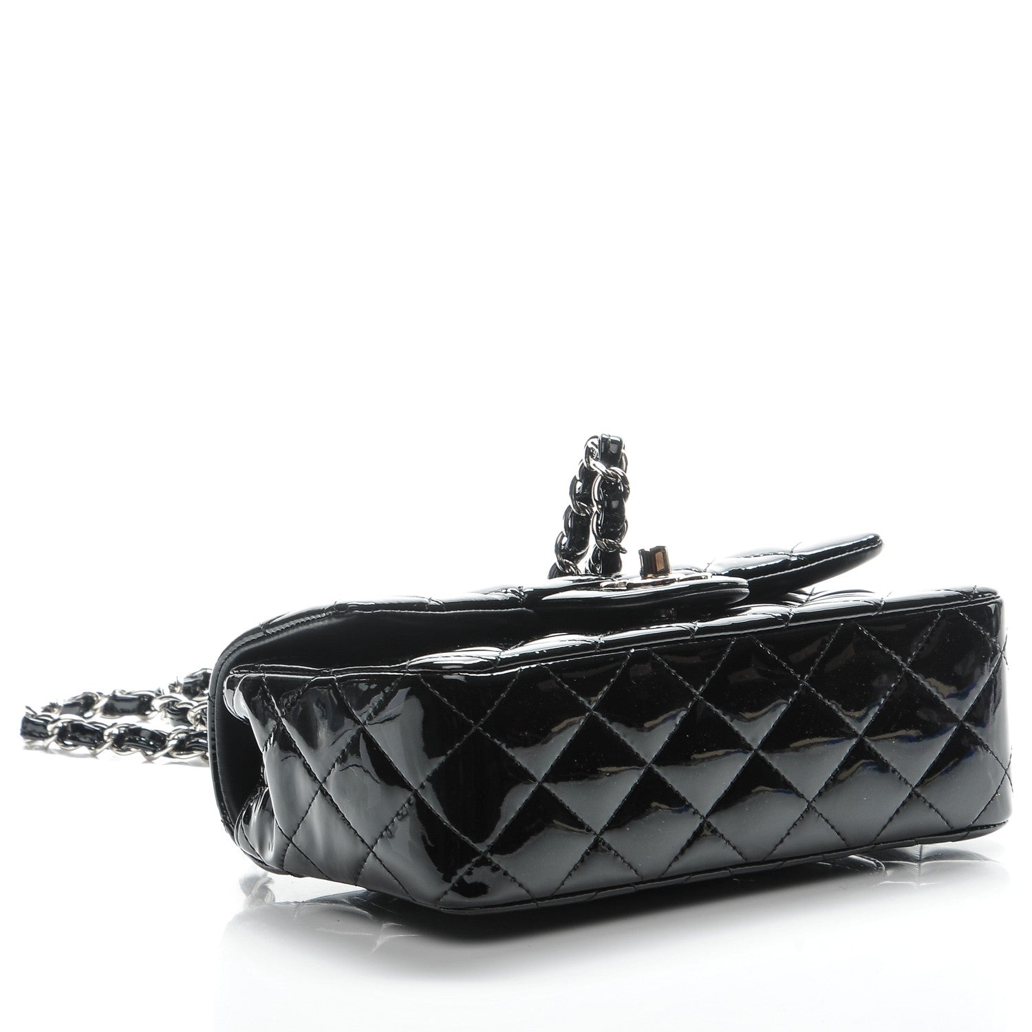 Chanel Patent Calfskin Quilted Mini Rectangular Flap Black 4 of 8