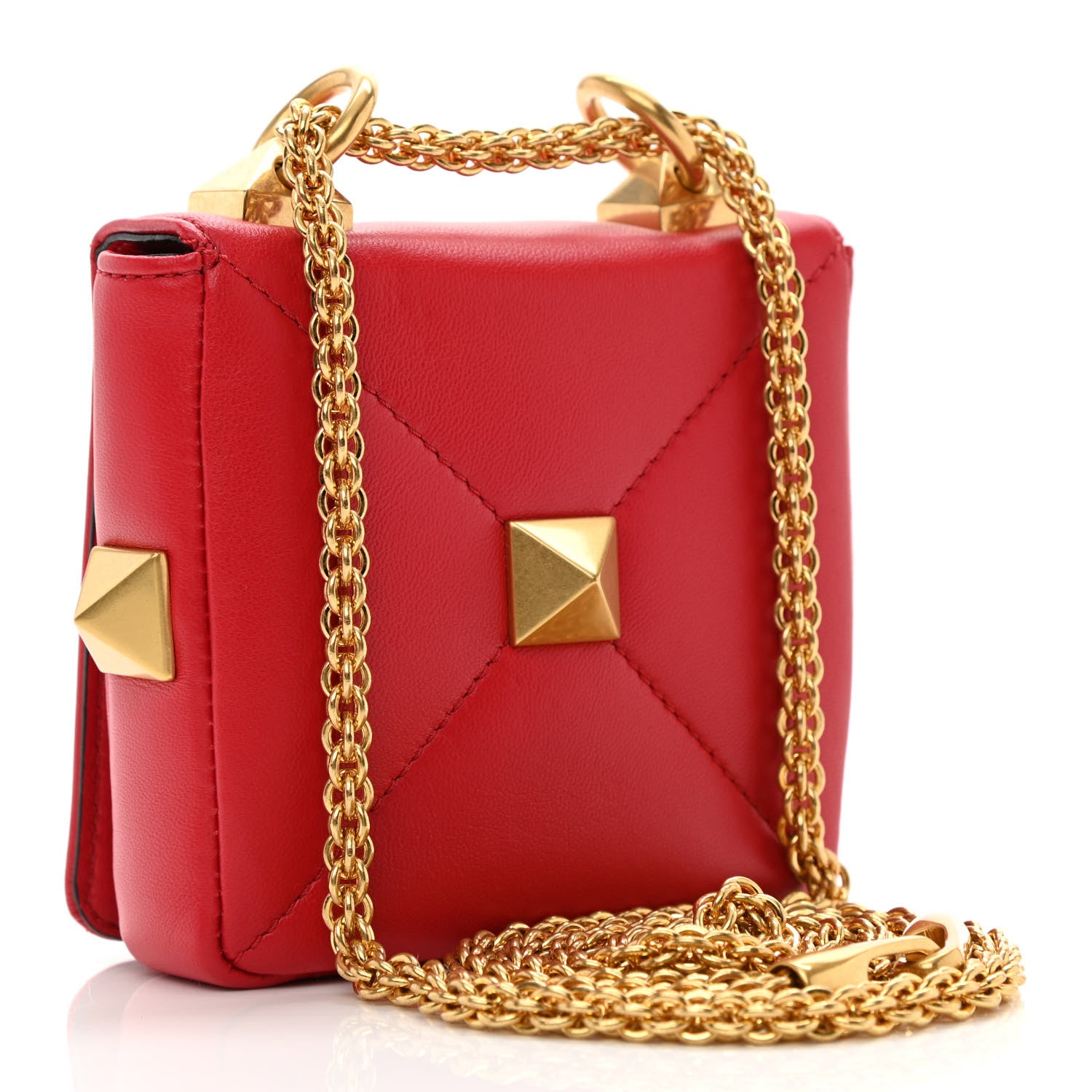 Valentino Garavani Nappa Mini Roman Stud Chain Bag Rouge Pur 3 of 9