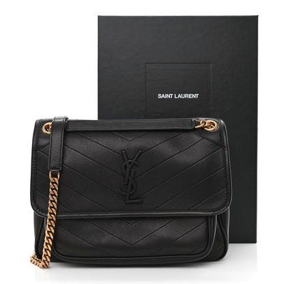 Saint Laurent Lambskin Matelasse Monogram Medium Niki Chain Satchel Black 11 of 11