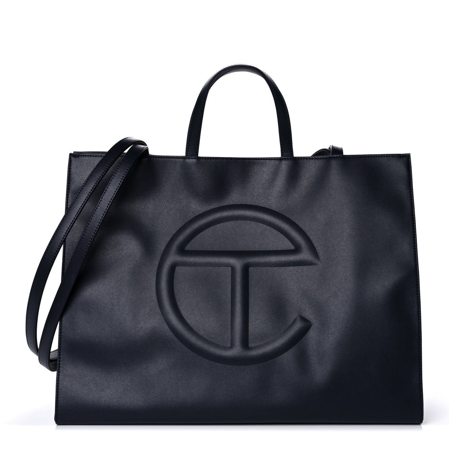 Vegan Leather Large Shopping Bag Navy