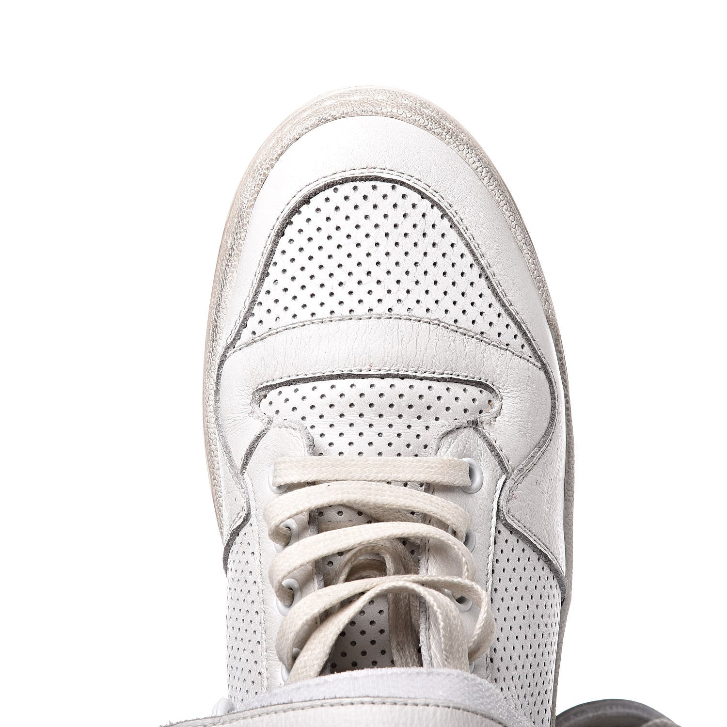 Saint Laurent Perforated Calfskin Mens Jeddo Sneakers 43 White 15 of 19