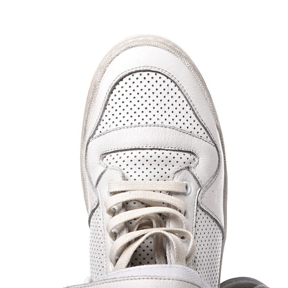 Saint Laurent Perforated Calfskin Mens Jeddo Sneakers 43 White 15 of 19