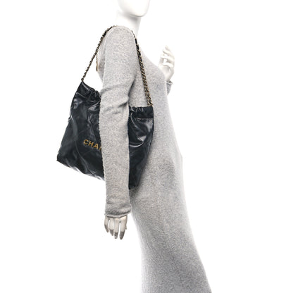 Chanel Shiny Calfskin Quilted Small Chanel 22 Black 3 of 21