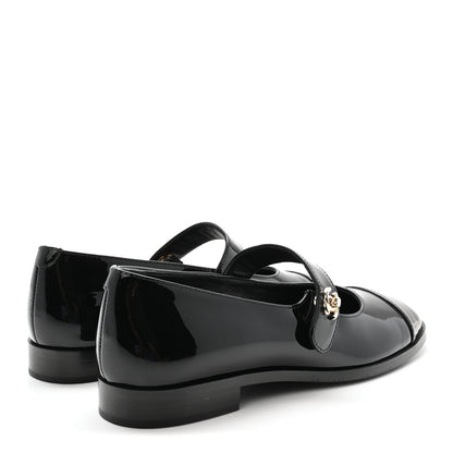 Chanel Patent Calfskin Mary Janes Flats 37.5 Black 5 of 10