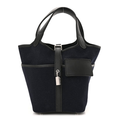 Hermes Toile Goeland Swift Cargo Picotin Lock 18 Bleu Marine 1 of 12