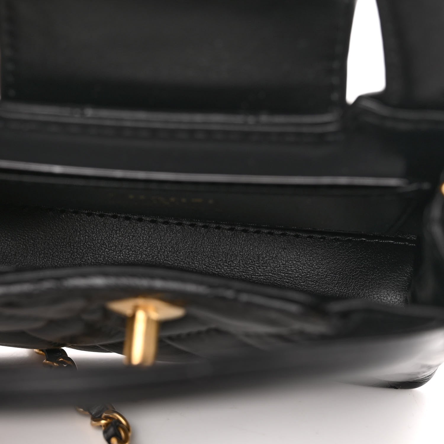 Chanel Shiny Aged Calfskin Quilted Mini Nano Kelly Shopper Black 5 of 10
