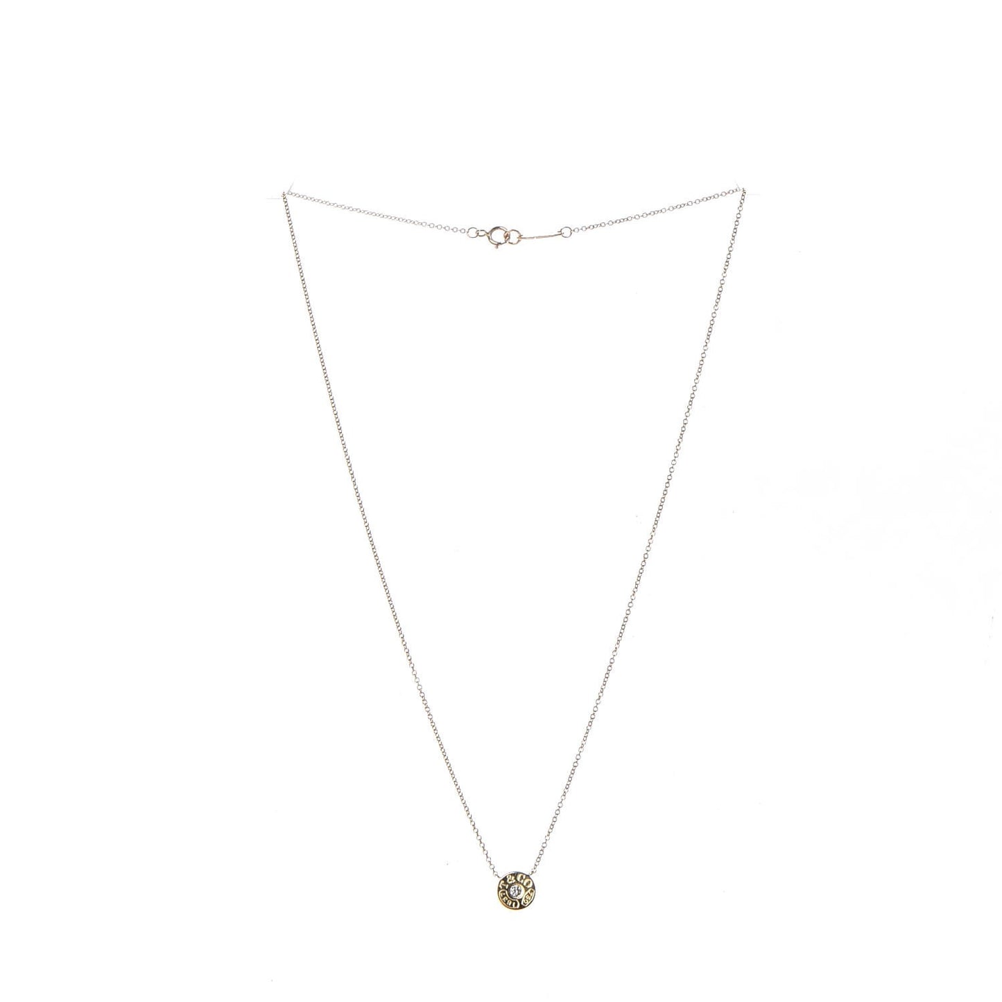18K Yellow Gold Diamond 1837 Circle Pendant Necklace