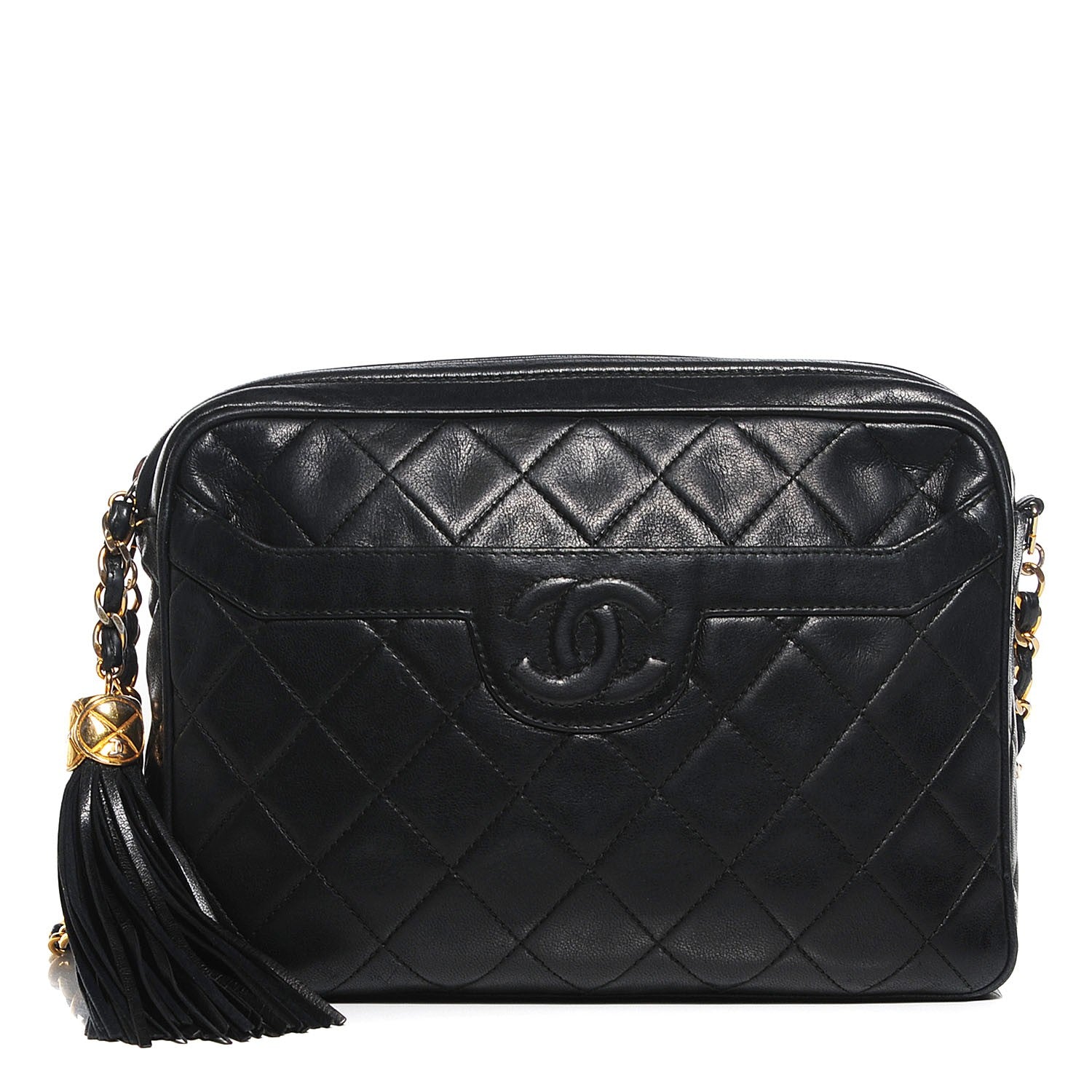 Chanel Lambskin Quilted Tassel Camera Case Black 1 of 8