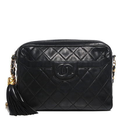 Chanel Lambskin Quilted Tassel Camera Case Black 1 of 8