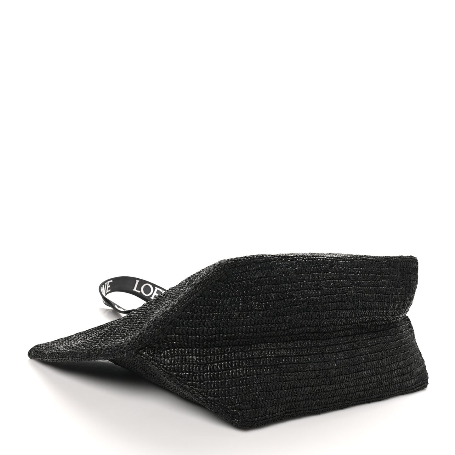 Raffia Paulas Ibiza Fold Shopper Tote Black