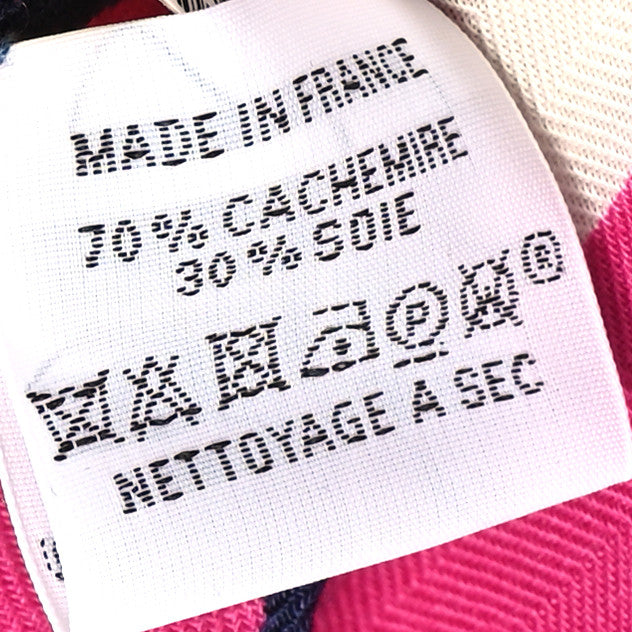 Hermes Cashmere Silk Cheval Masque Shawl 140 Fuchsia White Multicolor 2 of 5