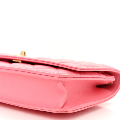 Chanel Lambskin Quilted CC Pearl Crush Wallet on Chain WOC Pink 11 of 13
