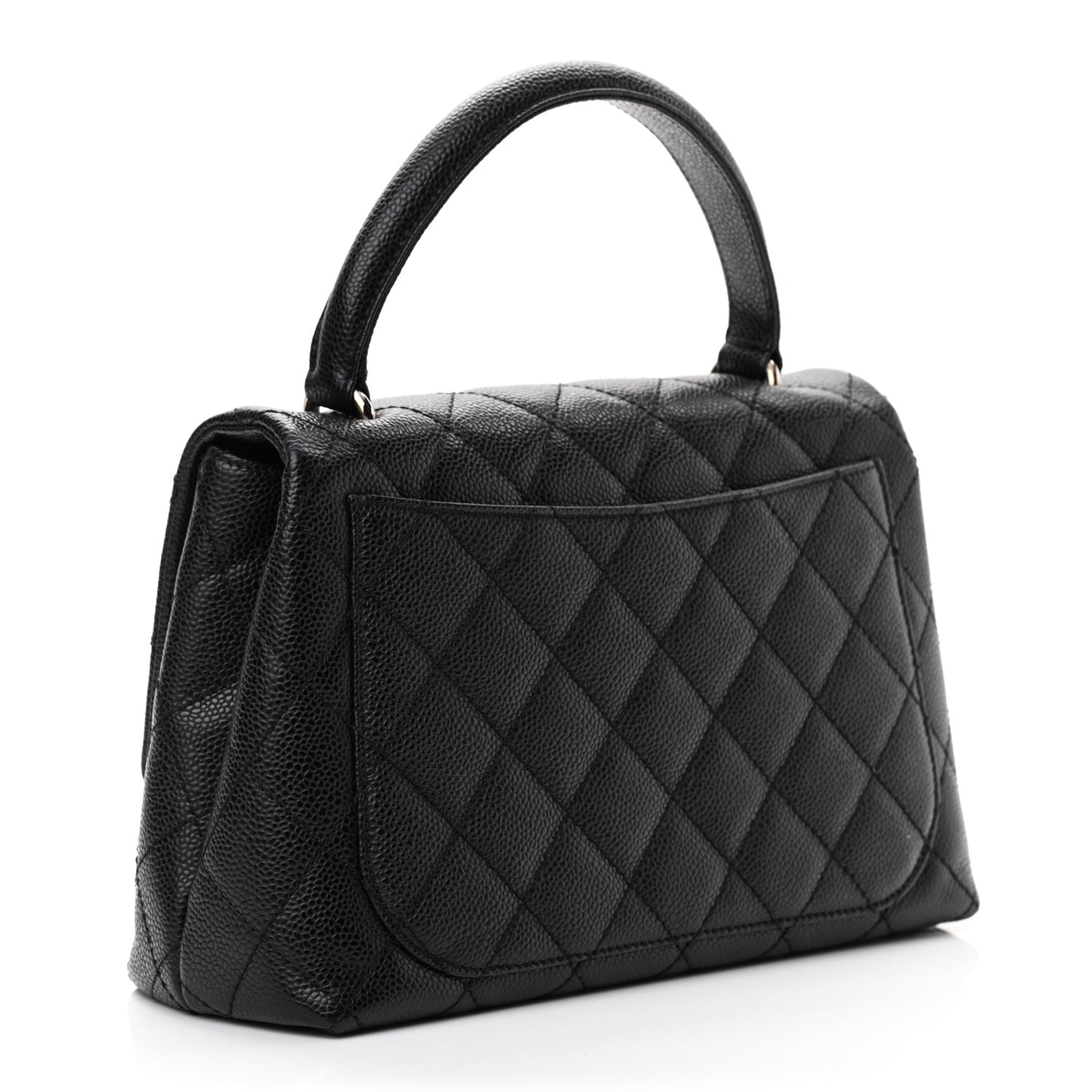 Caviar Quilted Medium Kelly Flap Bag Black