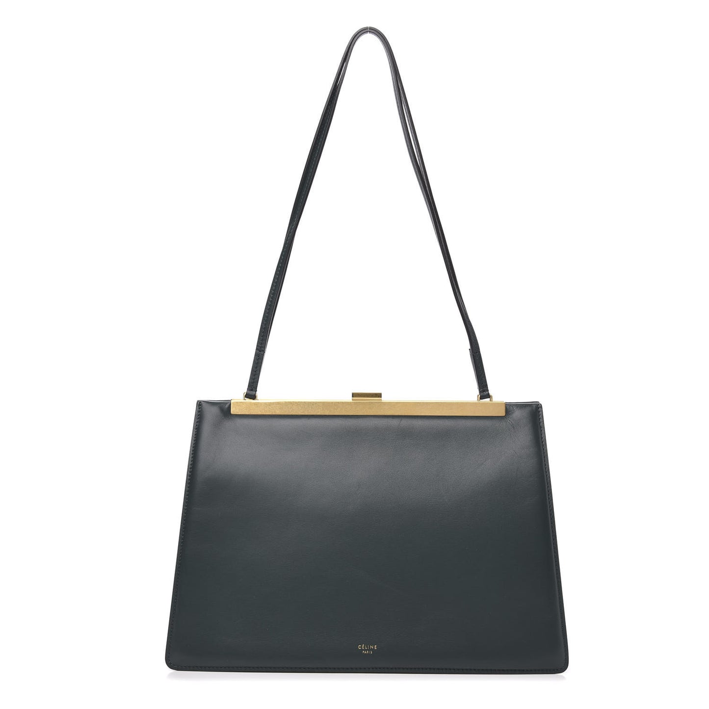 Smooth Calfskin Medium Clasp Shoulder Bag Forest