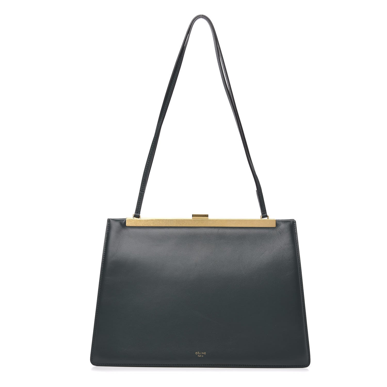 Celine Smooth Calfskin Medium Clasp Shoulder Bag Forest 1 of 10