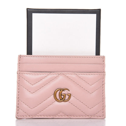 Gucci Calfskin Matelasse GG Marmont Card Holder Perfect Pink 7 of 7