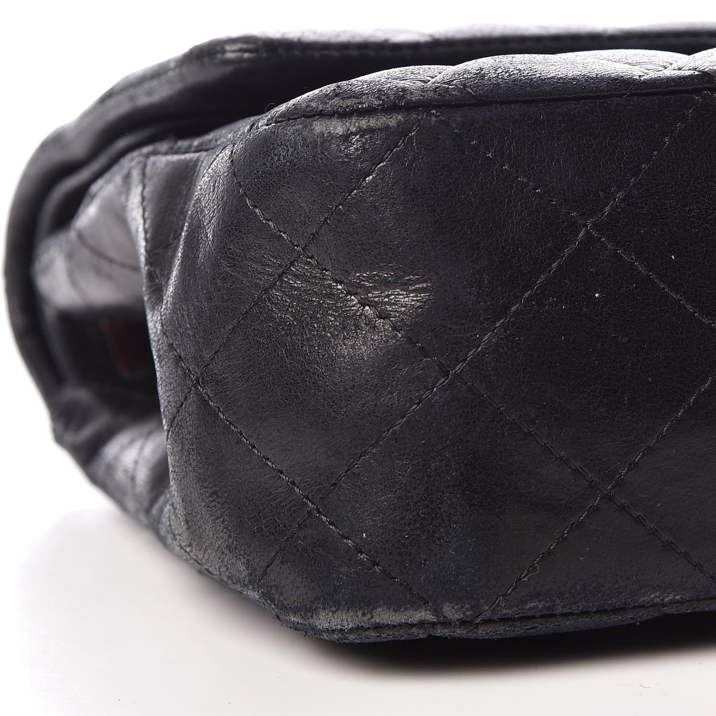 Lambskin Quilted Medium Double Flap Black