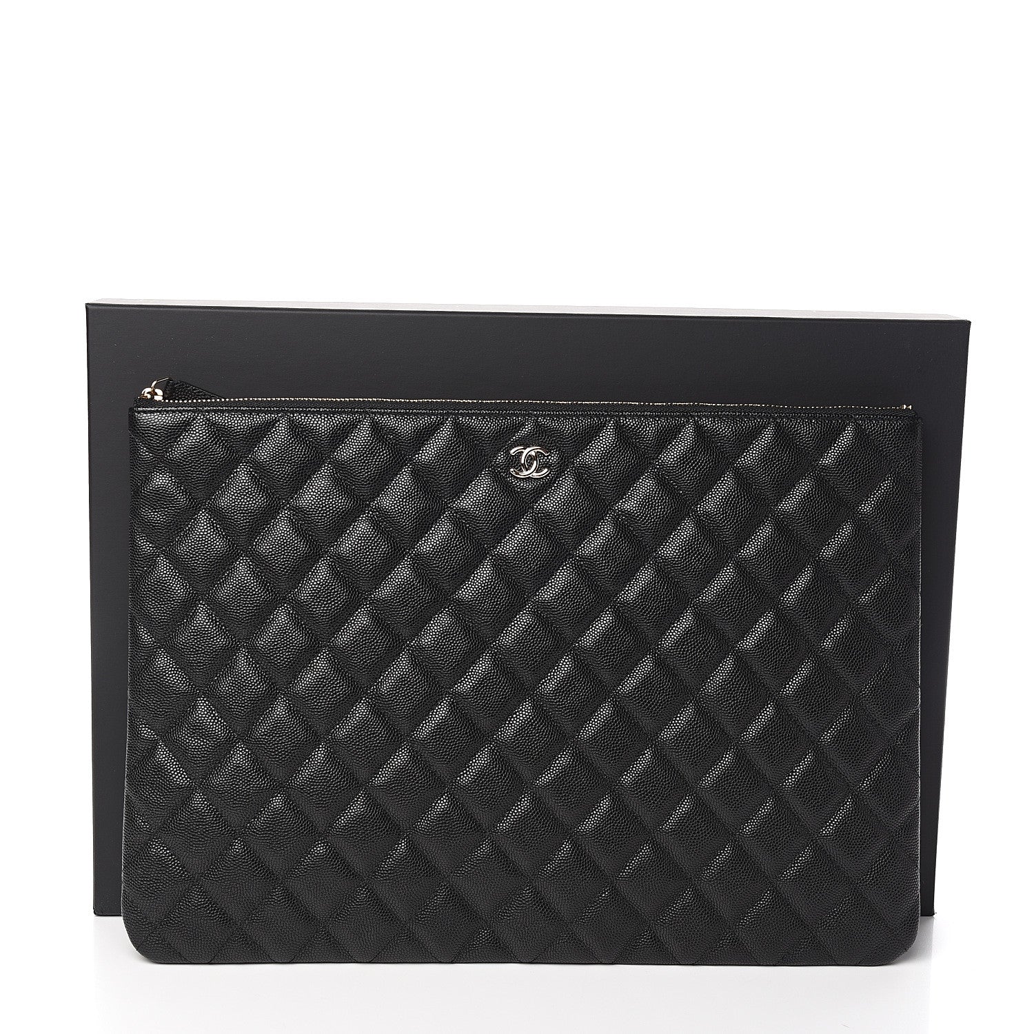 Chanel Caviar Quilted Large Cosmetic Case Black 7 of 7