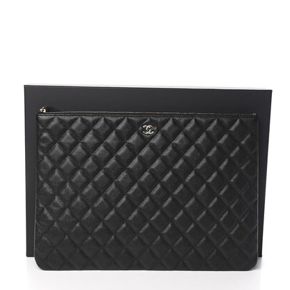Chanel Caviar Quilted Large Cosmetic Case Black 7 of 7