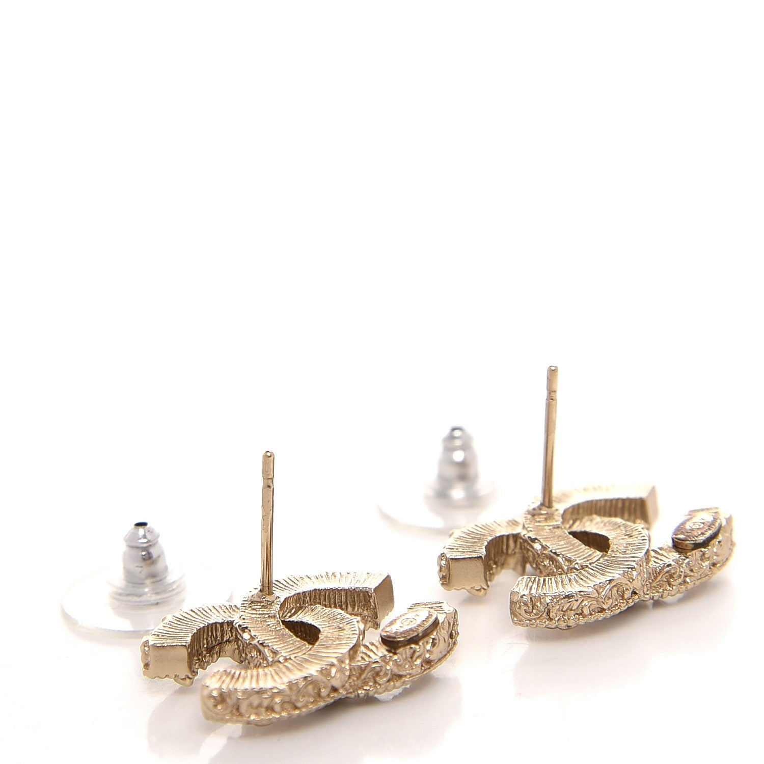Chanel Enamel CC Baroque Earrings Black Gold 2 of 4