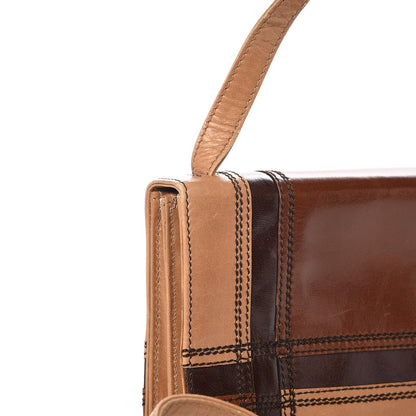 Prada Capretto Tartan Patchwork Shoulder Bag Cammello 8 of 12