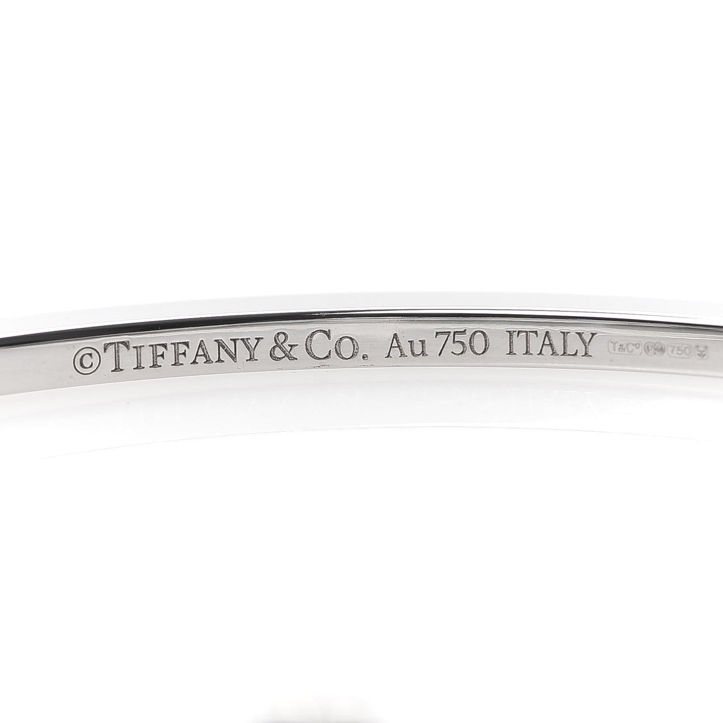 18K White Gold Diamond T Two Hinged Bangle Bracelet