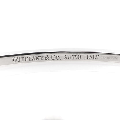 Tiffany 18K White Gold Diamond T Two Hinged Bangle Bracelet 4 of 6