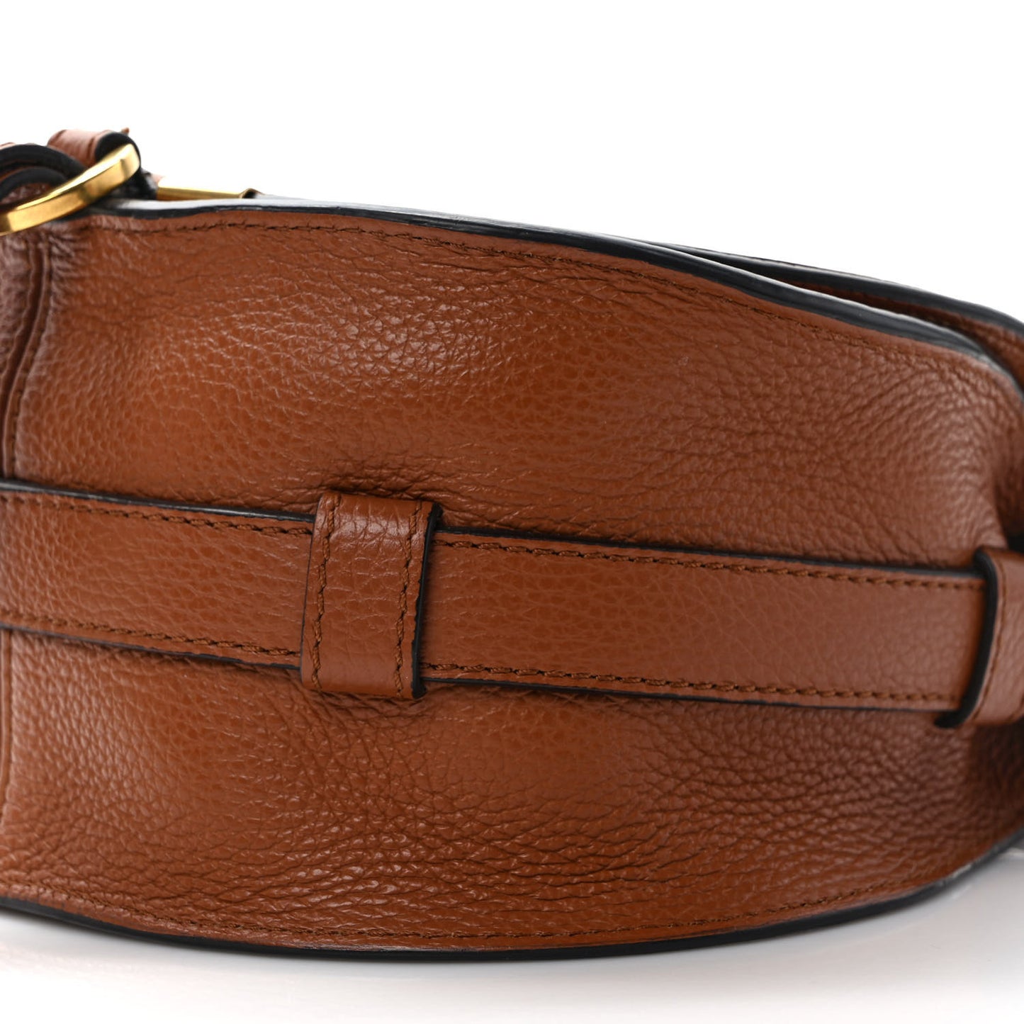 Grained Calfskin Small Marcie Saddle Bag Tan