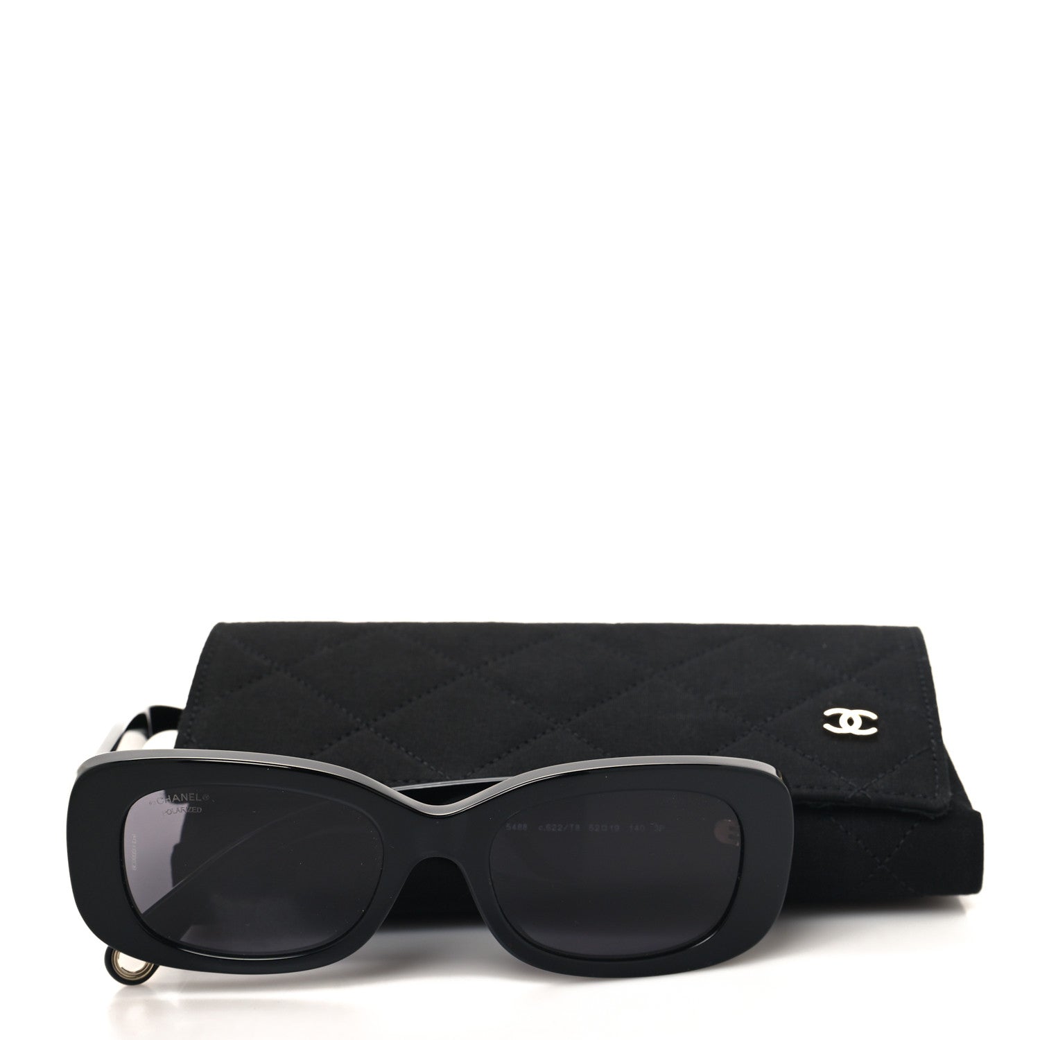 Chanel Acetate Rectangle Sunglasses 5488 Black 8 of 8