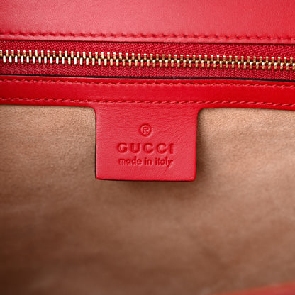 Gucci Calfskin Medium Sylvie Top Handle Bag Hibiscus Red 6 of 11