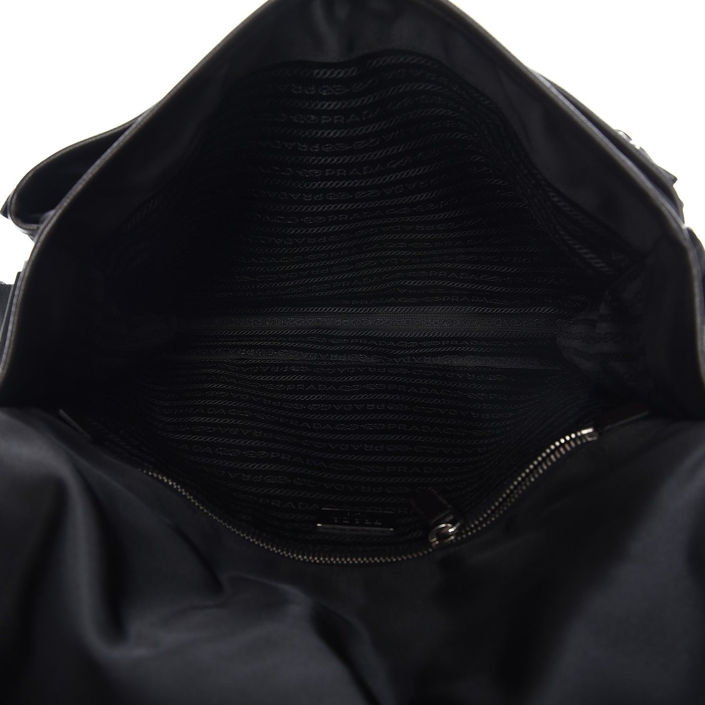 Tessuto Nylon Saffiano Logo Messenger Bag Black